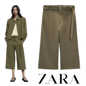 ZARA | Khaki | CULOTTES WITH BELT